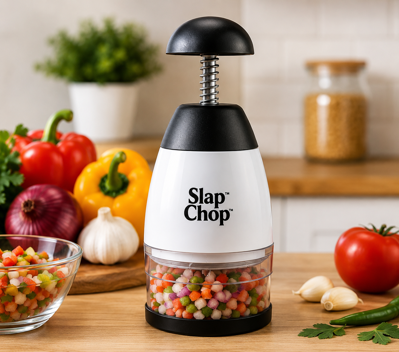 Vegetable & Dry fruit Chopper with Stainless Steel Blade | Quick Hand Press Chopper